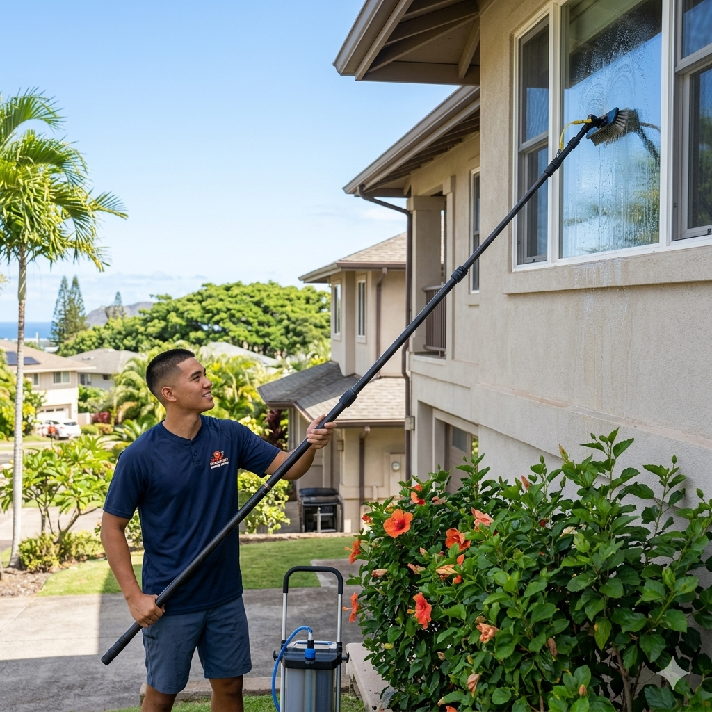 Residential window cleaning in O'ahu