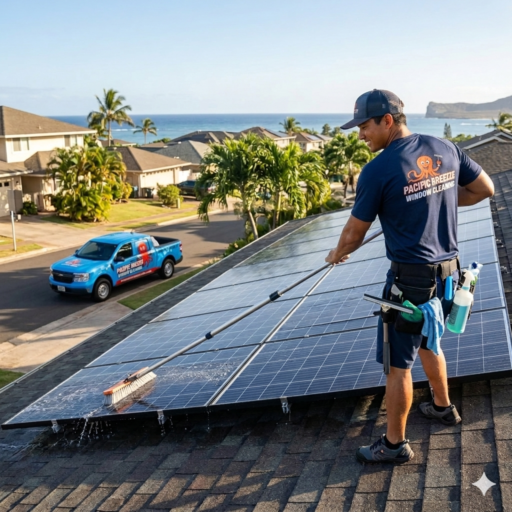 Solar panel cleaning in O'ahu